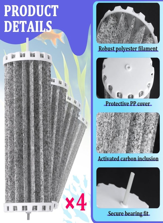 Kamrexi 4PCS Aquarium Fish Tank Filters Compatible with Penguin 200 350 PRBW2350B, Penguin BioWheel 200B 350B, Activated Carbon Aquarium Filter Cartridge Replacement, Hang-On Power Filter Replacement - Image 5